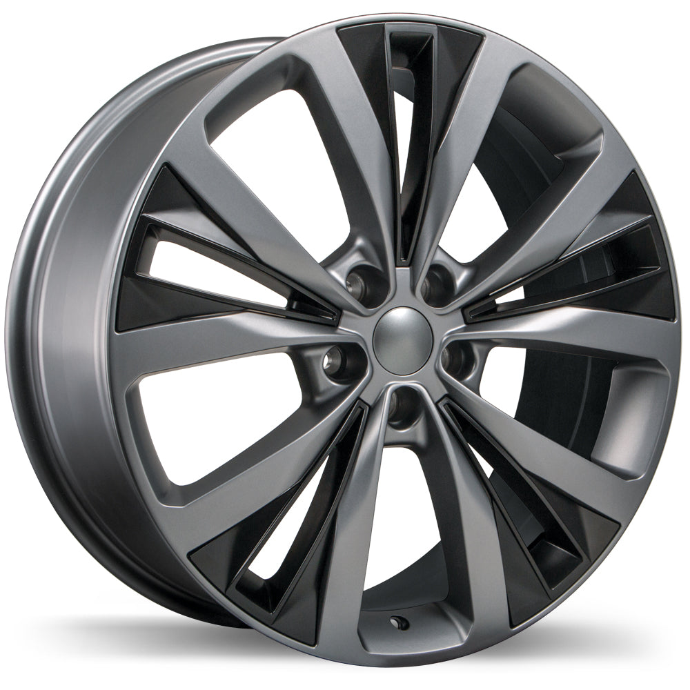 Replika R201, 20x8.5, 5x108, ET45, CB63.4, Matte Gunmetal with Matte Black Inserts - R201-2085-31MB+45C634