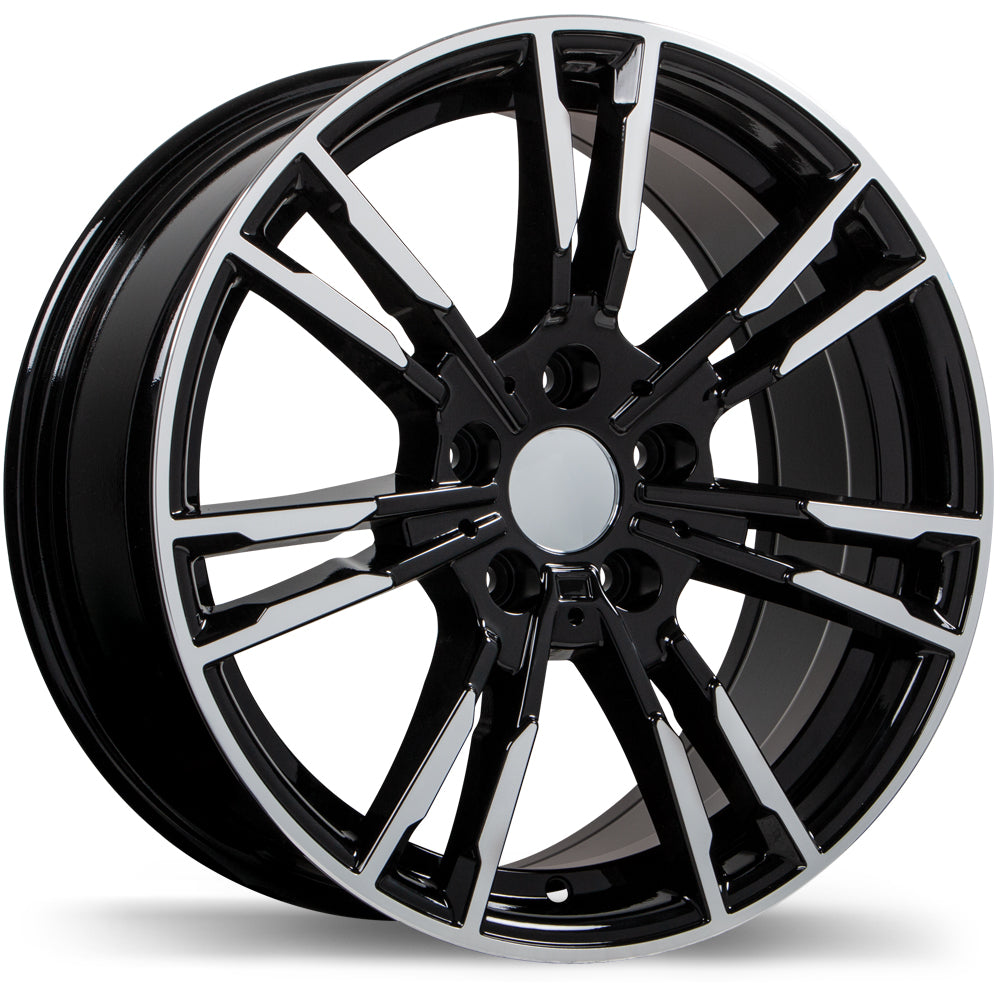 Replika R231, 19x8.5, 5x112, ET25, CB66.6, Gloss Black with Machined Face - R231-1985-44BG+25C666