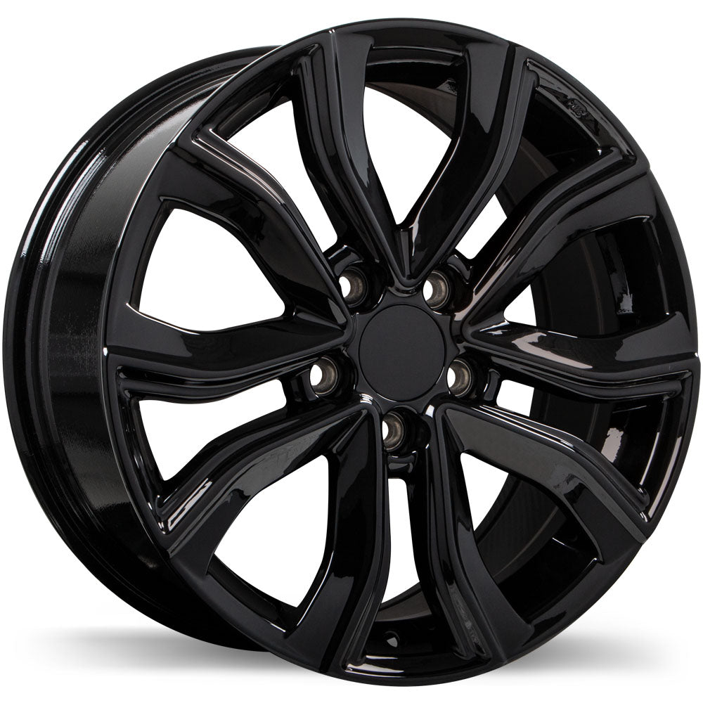 Replika R256, 17x7.5, 5x114.3, ET45, CB64.1, Gloss Black - R256-1775-65BN+45R641