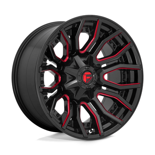 Fuel 1PC D712 RAGE, 20X10, 8X180, ET-18, CB124.2, GLOSS BLACK RED TINTED CLEAR