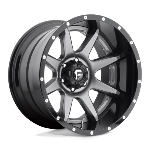 Fuel 2PC D238 RAMPAGE, 22X14, 5X127, ET-70, CB78.1, MATTE GUN METAL BLACK LIP
