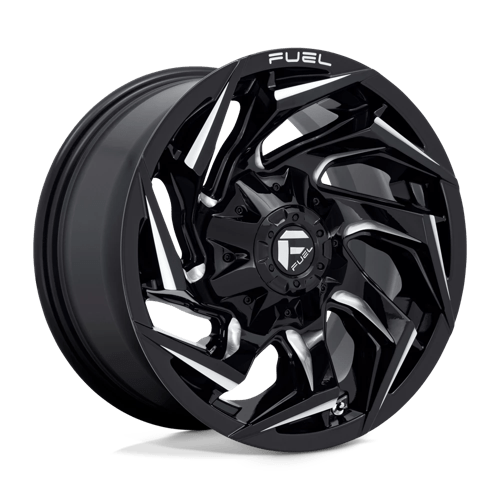 Fuel 1PC D753 REACTION, 24X12, 8X170, ET-44, CB125.1, GLOSS BLACK MILLED