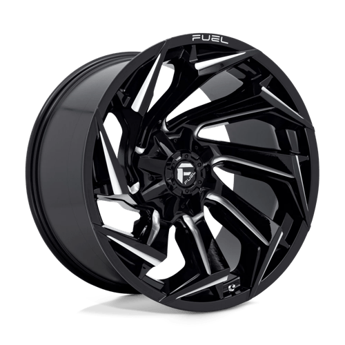 Fuel 1PC D753 REACTION, 22X12, 8X165.1, ET-44, CB125.1, GLOSS BLACK MILLED