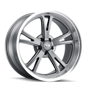 Ridler Type 606, 17X8, 5X120.65, ET0, CB83.82, Grey W/ Milled Spokes & Diamond Lip - 606-7861G