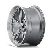 Ridler Type 606, 17X8, 5X120.65, ET0, CB83.82, Grey W/ Milled Spokes & Diamond Lip - 606-7861G