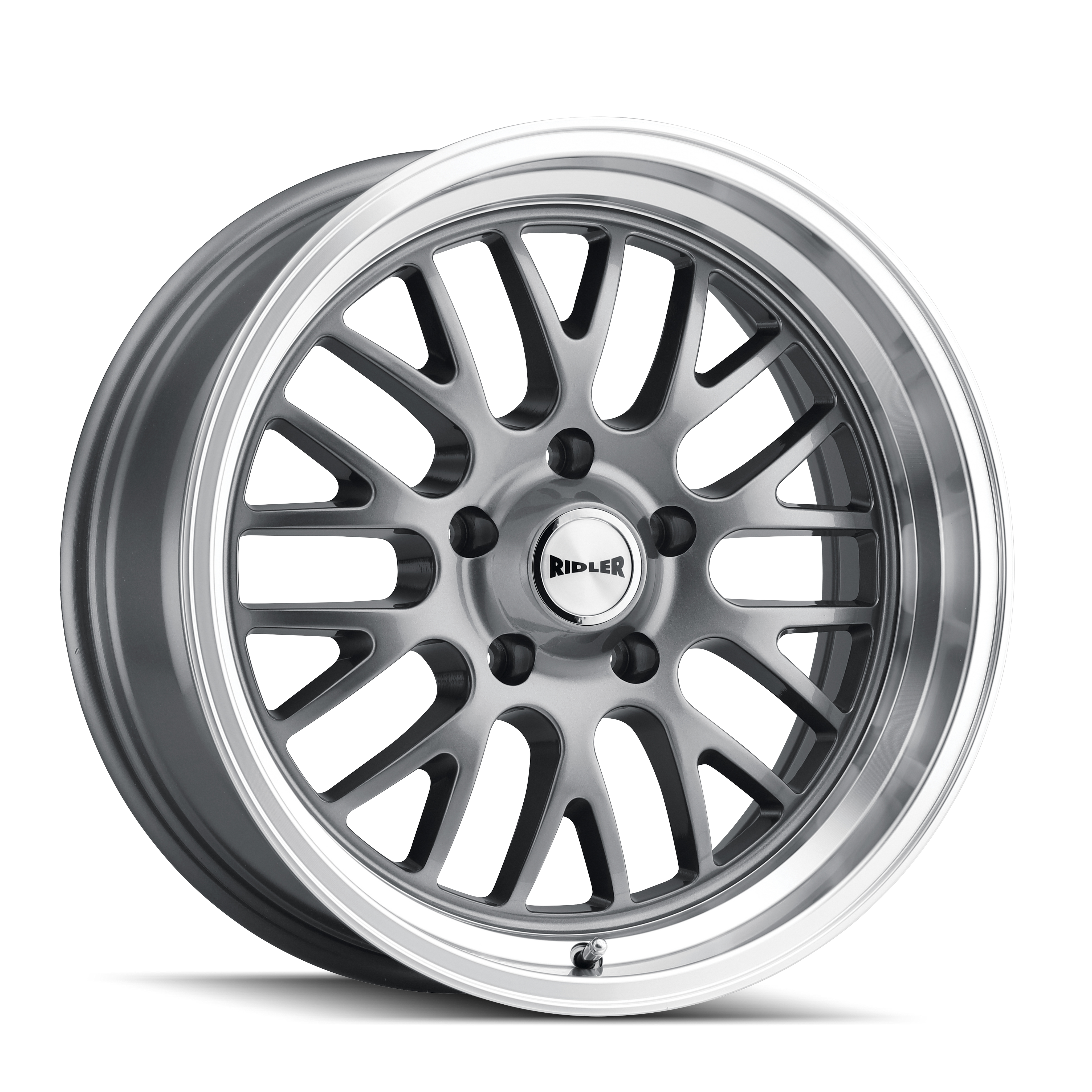 Ridler Type 607, 20X10, 5X127, ET0, CB83.82, Grey W/Machined Lip - 607-2173G