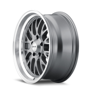 Ridler Type 607, 20X8.5, 5X127, ET0, CB83.82, Grey W/Machined Lip - 607-2873G