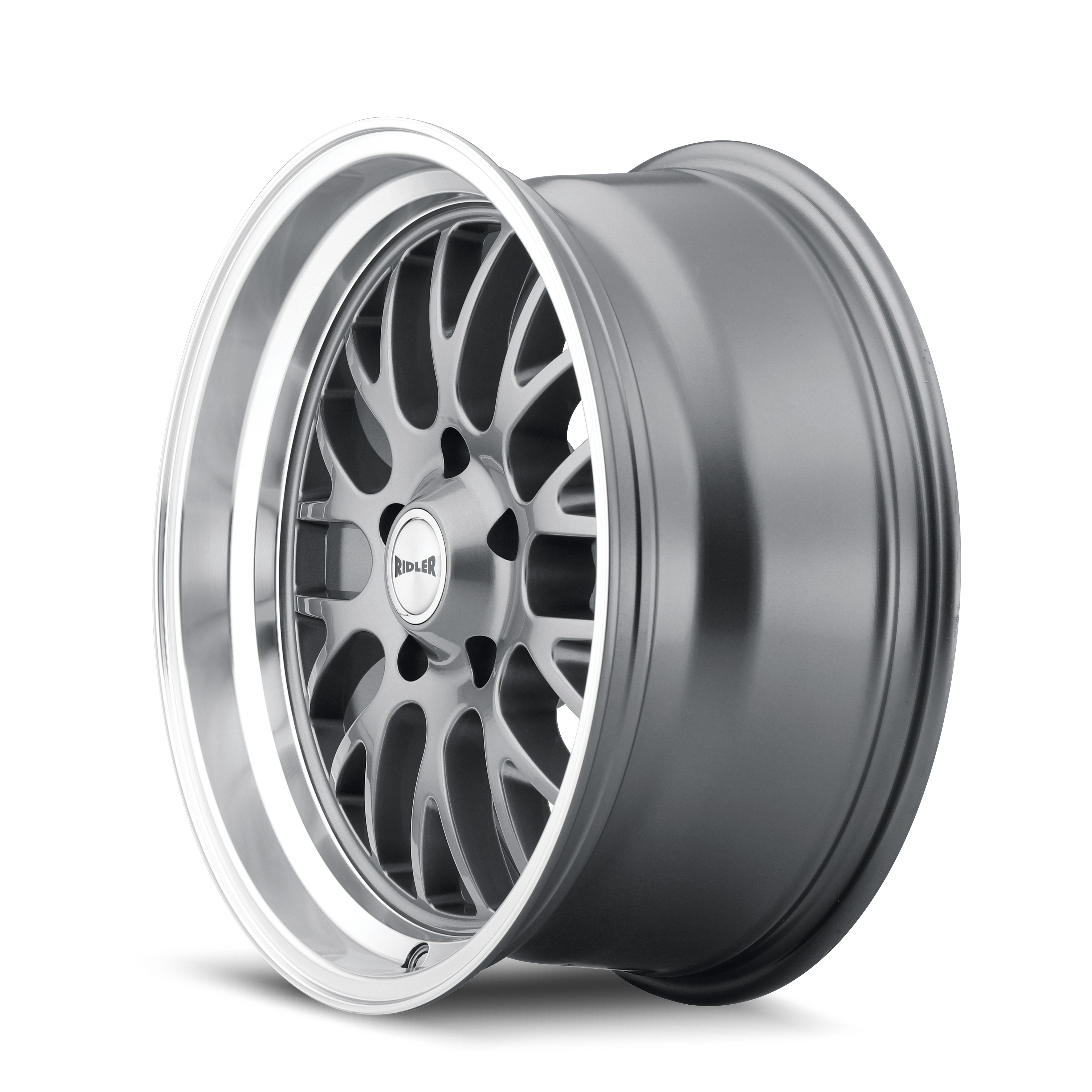 Ridler Type 607, 20X10, 5X127, ET0, CB83.82, Grey W/Machined Lip - 607-2173G