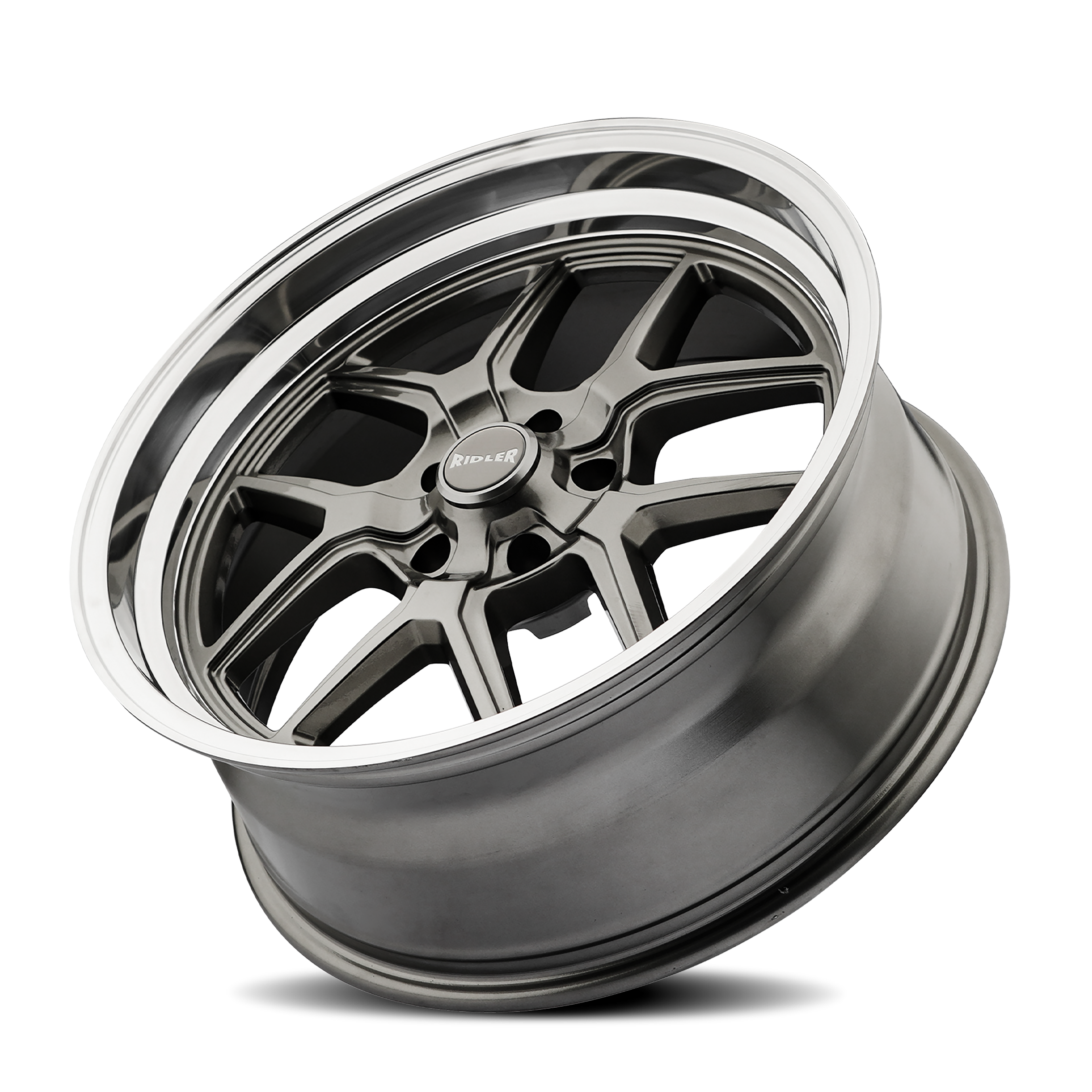 Ridler Type 610, 20X10, 5X127, ET0, CB83.82, Grey/Polished Lip - 610-2173G