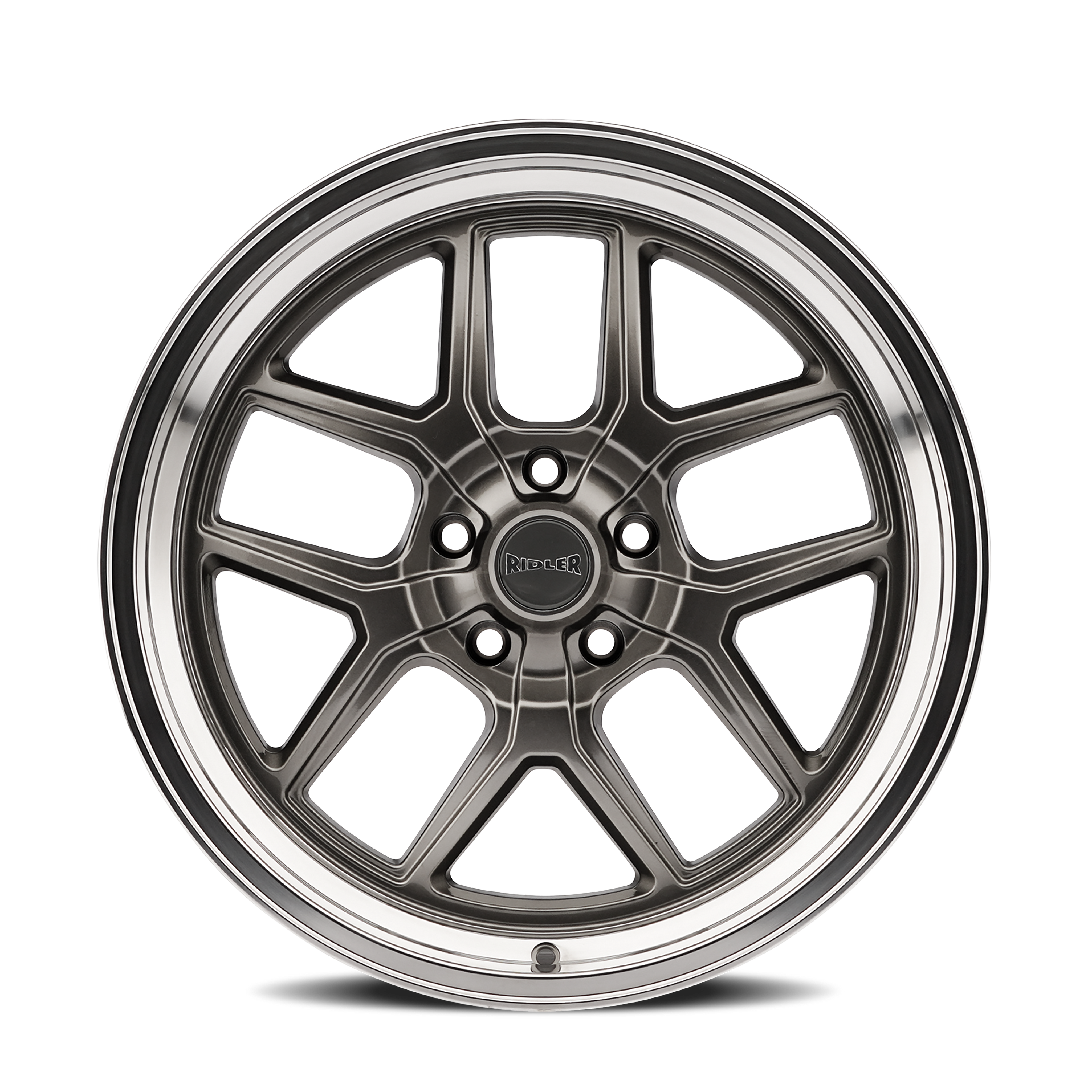Ridler Type 610, 20X10, 5X127, ET0, CB83.82, Grey/Polished Lip - 610-2173G
