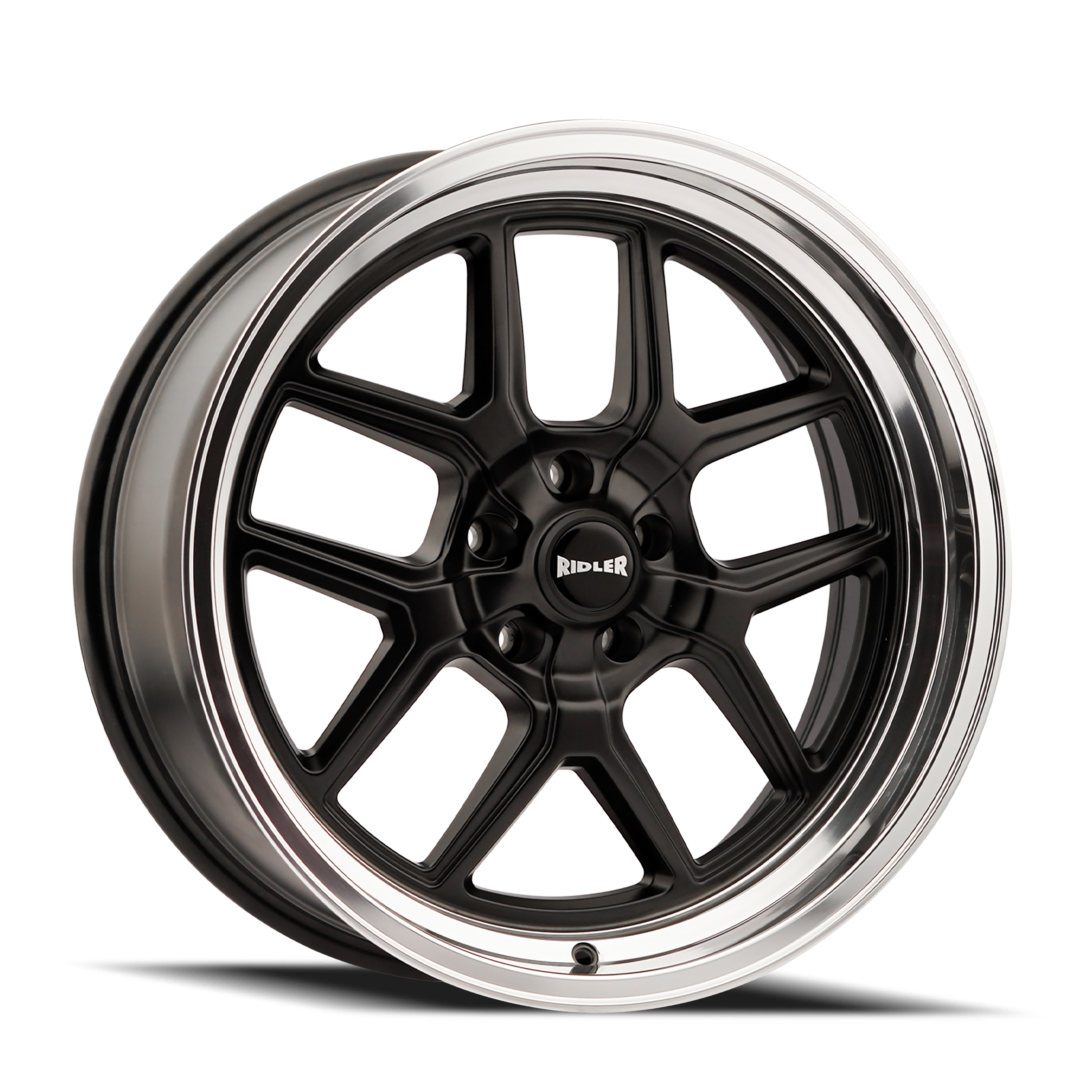 Ridler Type 610, 20X8.5, 5X127, ET0, CB83.82, Matte Black/Polished Lip - 610-2873MB