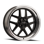 Ridler Type 610, 17X7, 5X120.65, ET0, CB83.82, Matte Black/Polished Lip - 610-7761MB