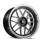 Ridler Type 611, 20X8.5, 5x114.3, ET0, CB83.82, Gloss Black/Milled With Diamond Cut Lip - 611-2865GBMD