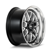 Ridler Type 611, 20X8.5, 5X120.65, ET0, CB83.82, Gloss Black/Milled With Diamond Cut Lip - 611-2861GBMD