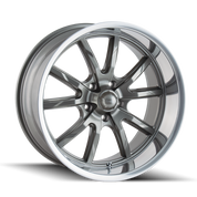Ridler Type 650, 20X8.5, 5X127, ET0, CB83.82, Grey/Polished Lip - 650-2873G