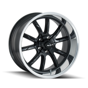 Ridler Type 650, 18X9.5, 5X127, ET0, CB83.82, Matte Black/Polished Lip - 650-8973MB