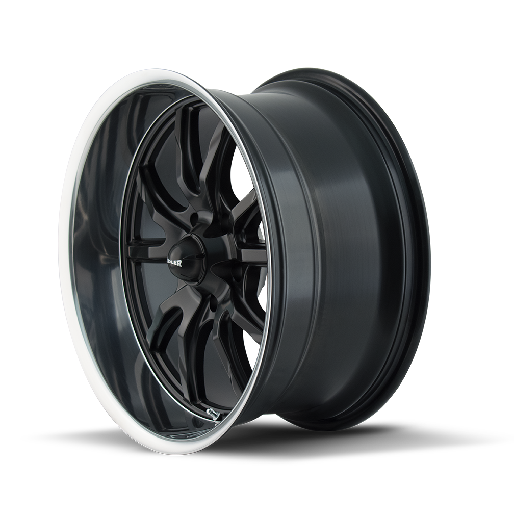 Ridler Type 650, 20X10, 5X127, ET0, CB83.82, Matte Black/Polished Lip - 650-2173MB