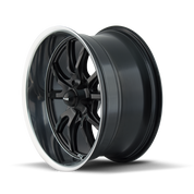 Ridler Type 650, 17X7, 5x114.3, ET0, CB83.82, Matte Black/Polished Lip - 650-7765MB