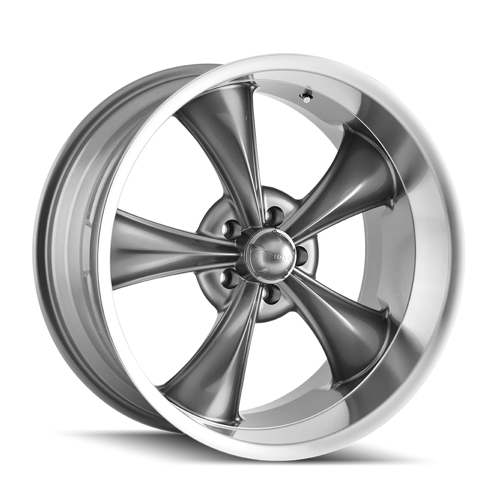 Ridler Type 695, 20X8.5, 5X127, ET0, CB83.82, Grey/Machined Lip - 695-2873G