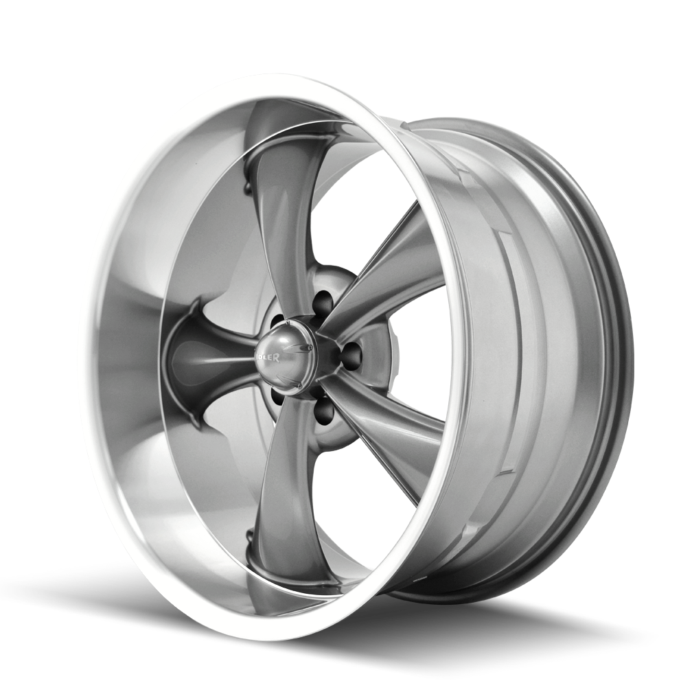 Ridler Type 695, 18X8, 5X120.65, ET0, CB83.82, Grey/Machined Lip - 695-8861G