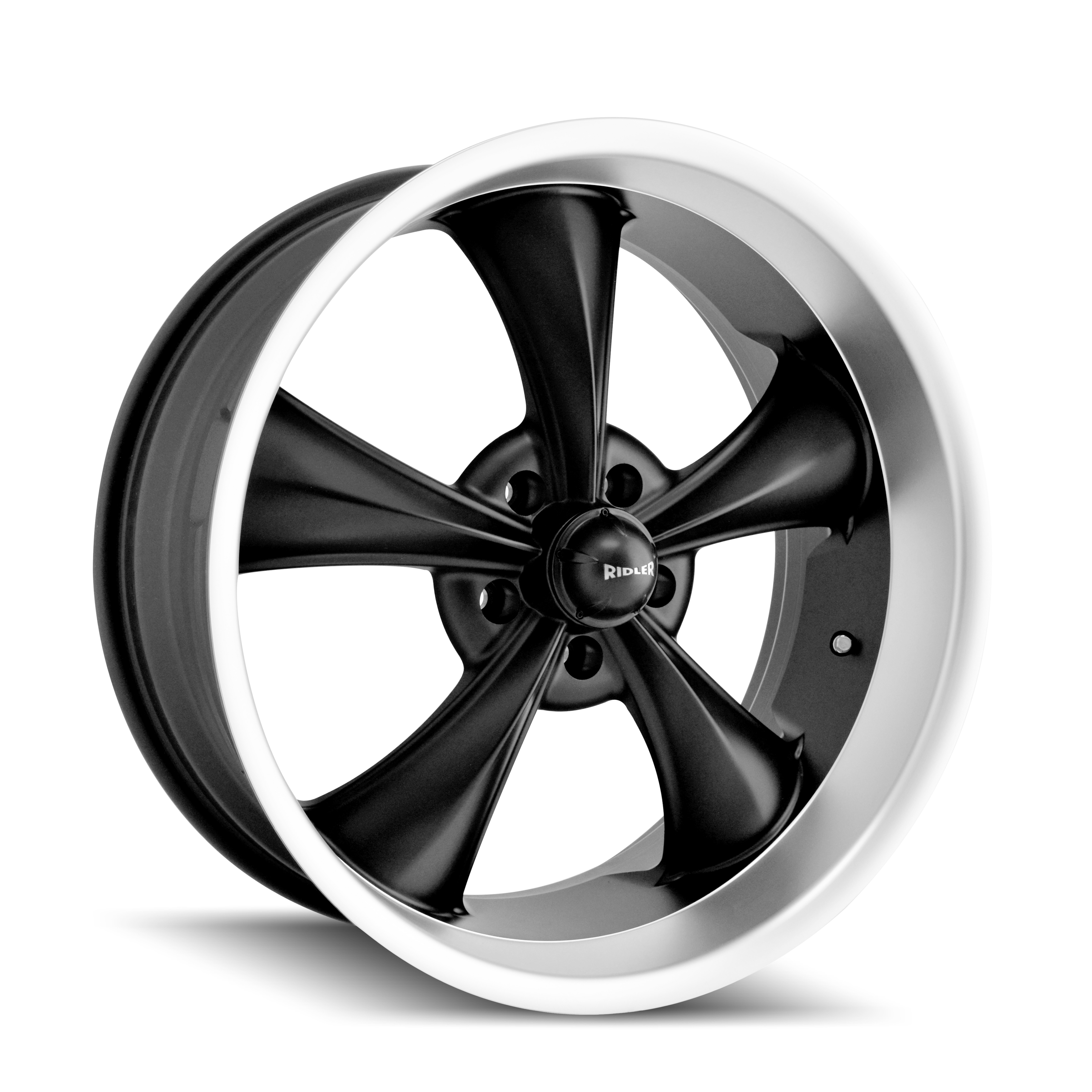 Ridler Type 695, 20X10, 5X127, ET0, CB83.82, Matte Black/Machined Lip - 695-2173MB