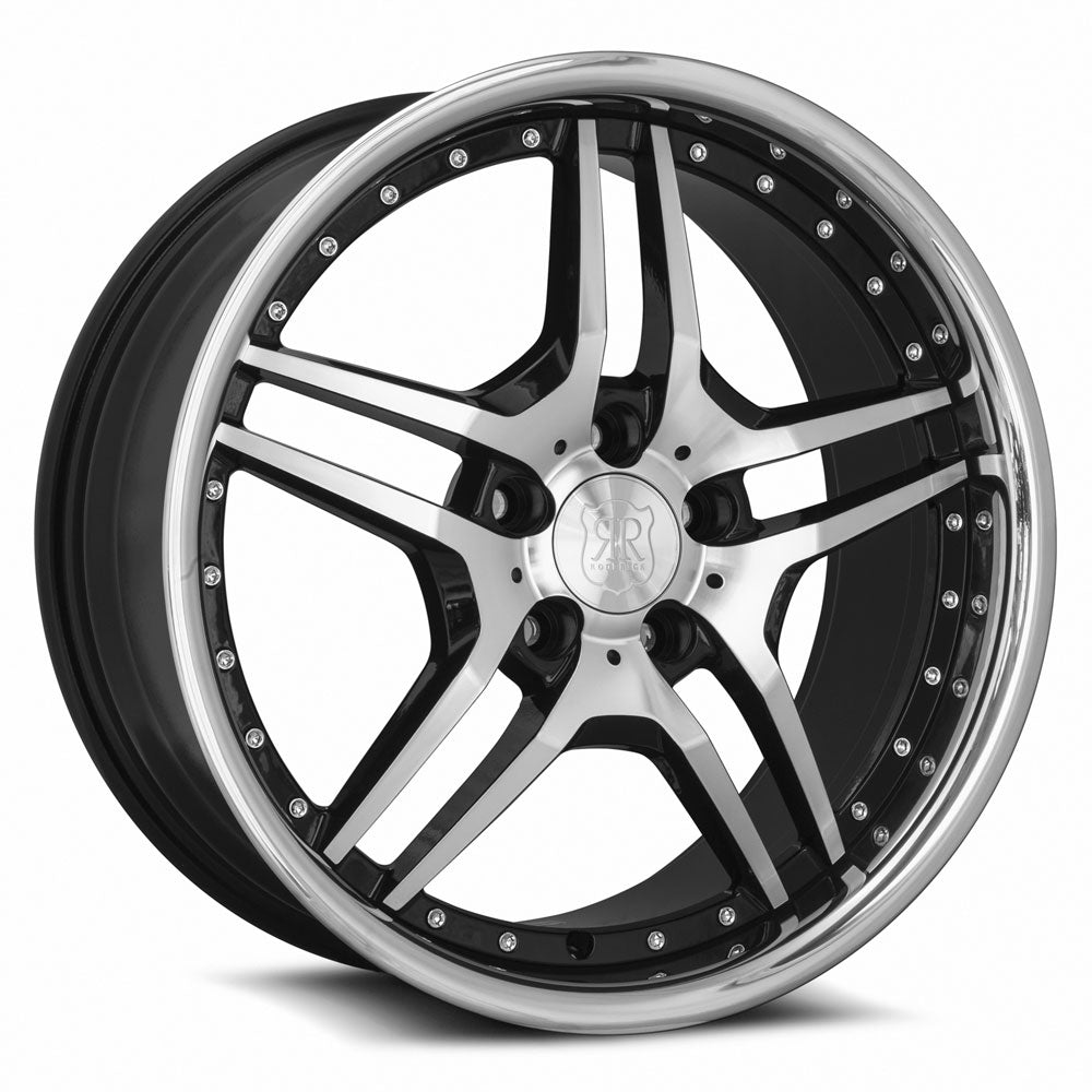 MRR RW2, 19x8.5, 5x120, ET25, CB72.6, Black w/ Stainless Lip