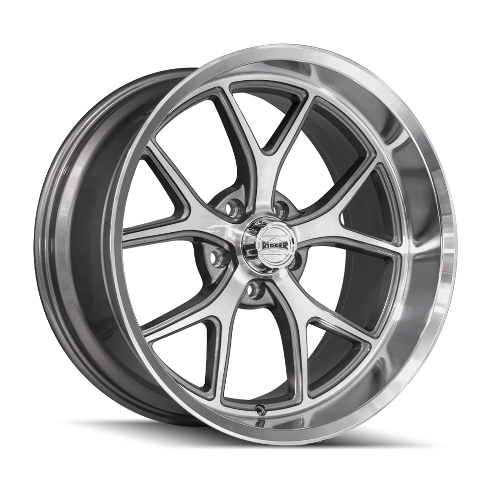 Ridler Type 661, 20X10, 5X120.65, ET0, CB83.82, Gloss Grey With Diamond Cut Face And Lip - 661-2161GGD