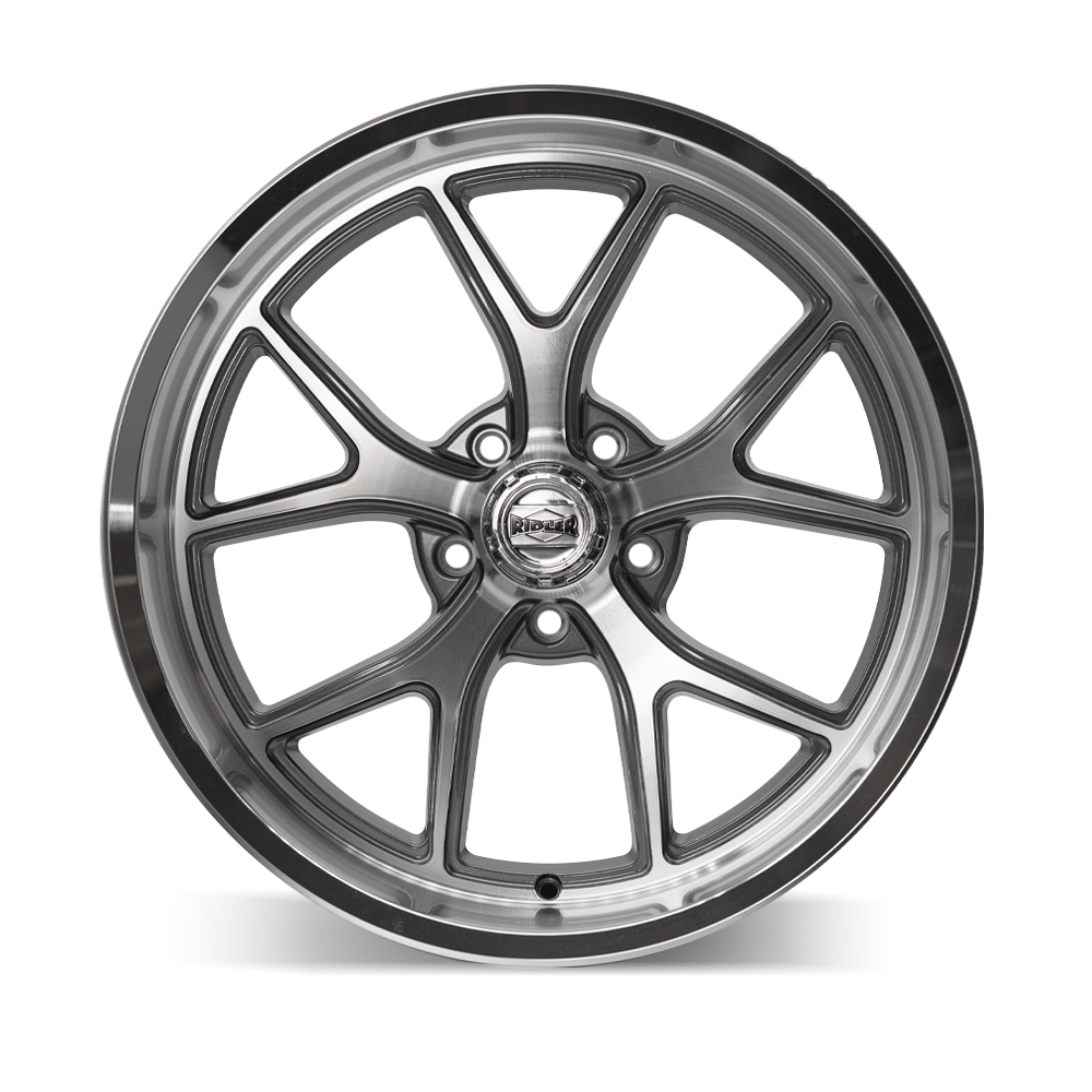 Ridler Type 661, 20X8.5, 5X127, ET0, CB83.82, Gloss Grey With Diamond Cut Face And Lip - 661-2873GGD