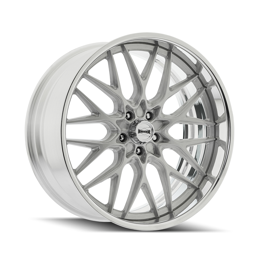 Ridler Type 681, 22X10.5, 5X127, ET10, CB83.82, Brushed With Polished Lip - 681-22173P