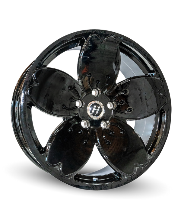Heritage Wheel Sakura, 18x8.5, 5x108 to 5x120, ET35, CB73.1, Black
