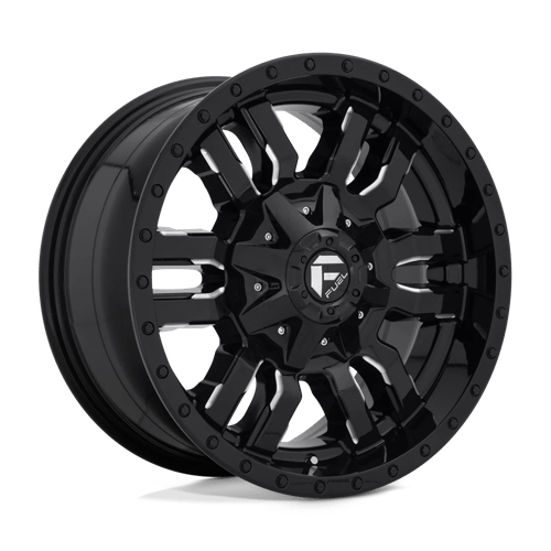 Fuel 1PC D595 SLEDGE, 18X9, 8X165.1, ET20, CB125.1, GLOSS BLACK MILLED