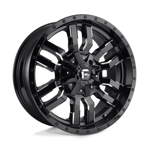 Fuel 1PC D595 SLEDGE, 20X9, 8X180, ET20, CB124.2, GLOSS BLACK MILLED