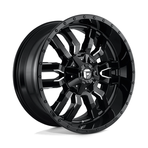 Fuel 1PC D595 SLEDGE, 22X10, 8X180, ET10, CB124.2, GLOSS BLACK MILLED
