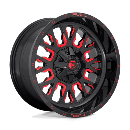 Fuel 1PC D612 STROKE, 18X9, 8X180, ET20, CB124.2, GLOSS BLACK RED TINTED CLEAR