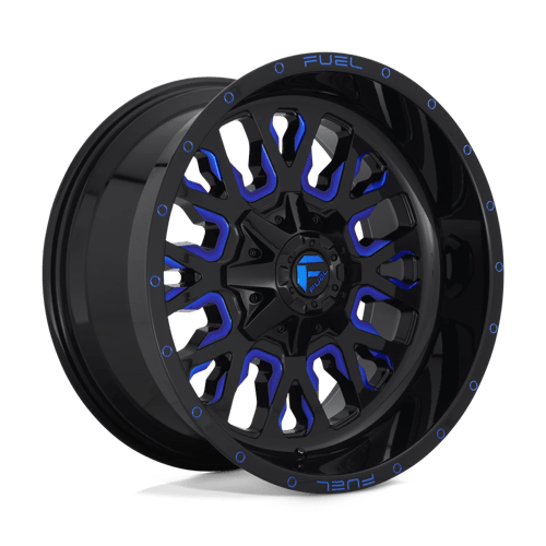 Fuel 1PC D645 STROKE, 20X10, 8X180, ET-18, CB124.2, GLOSS BLACK BLUE TINTED CLEAR
