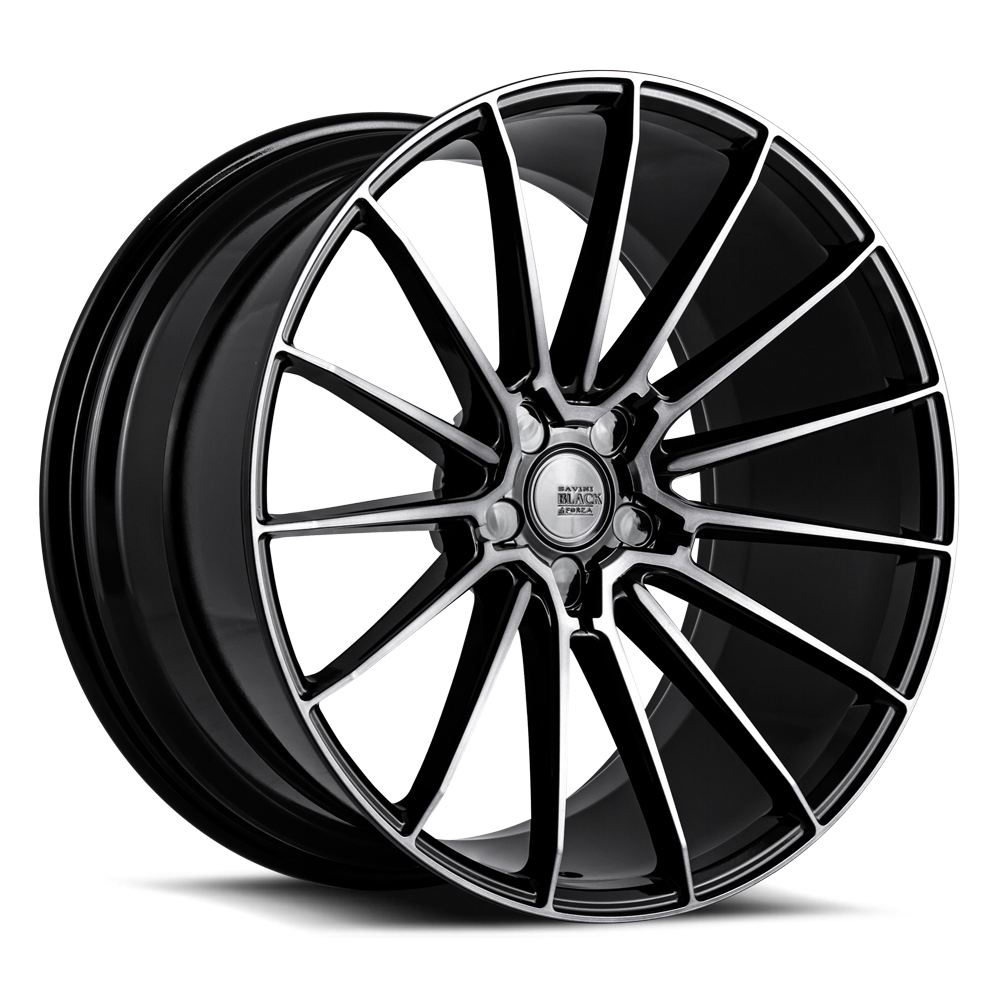 Savini BM16, 19x8.5, 5x100 to 5x132, ET15 to 50, CB57.1 to 84.1, Gloss Black With Double Dark Tint - BM16-19085000D1557
