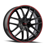 Touren TR60 3260, 18X8, 5X112/5X120, ET40, CB74.1, Black/Red Ring - 3260-8809BR