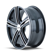 Touren TR62 3262, 18X7.5, 5x100/5x114.3, ET40, CB72.62, Black/Machined Face/Machined Lip - 3262-8703B