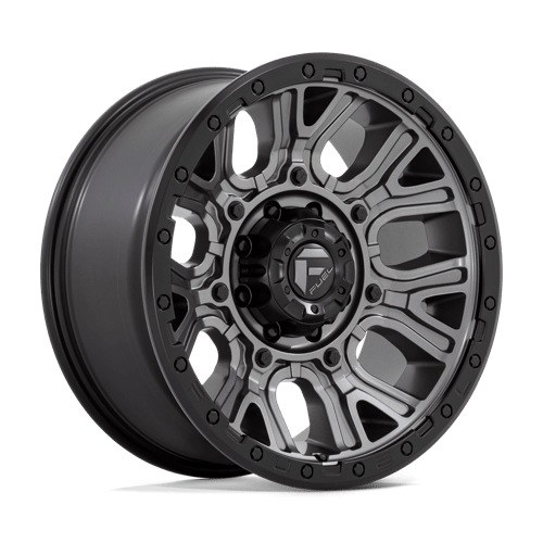 Fuel 1PC D825 TRACTION, 20X9, 8X165.1, ET1, CB125.1, MATTE GUNMETAL W/ BLACK RING
