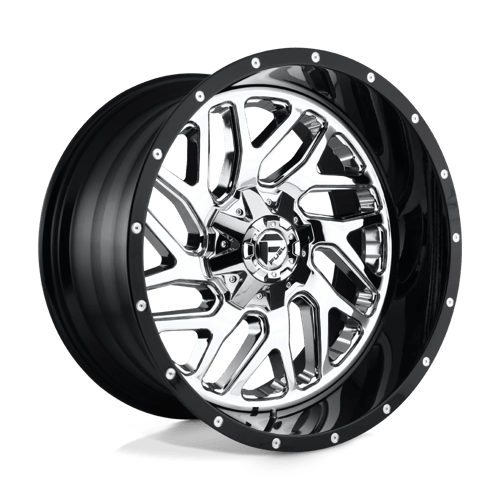 Fuel 2PC D211 TRITON, 20X12, 6X135/6X139.7, ET-44, CB106.1, CHROME PLATED GLOSS BLACK LIP