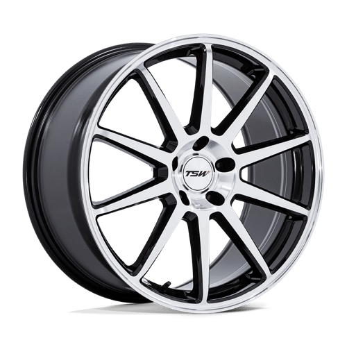 TSW TW004 CANARD, 20X9, 5X112, ET45, CB66.56, GLOSS BLACK W/ MACHINED FACE