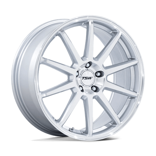 TSW TW004 CANARD, 19X8.5, 5X114.3, ET35, CB72.56, GLOSS SILVER W/ MACHINED FACE
