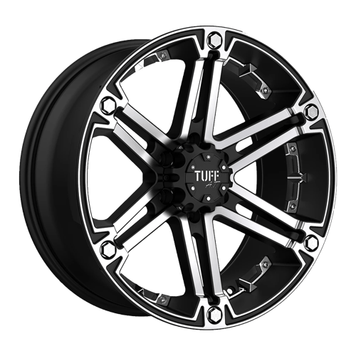 Tuff T01, 17X8, 6X139.7, ET-13, CB108, FLAT BLACK W/ MACHINED FACE