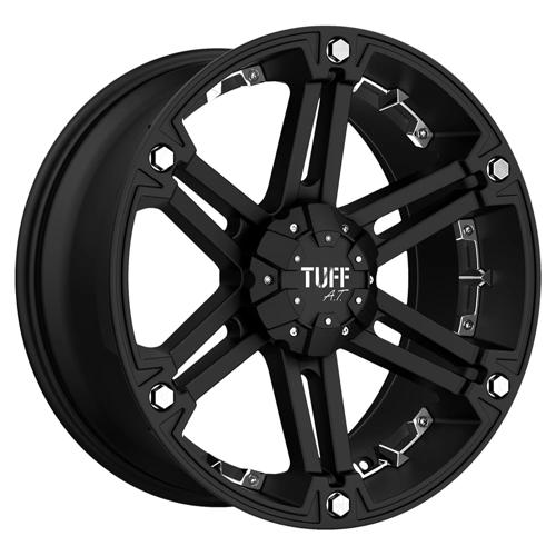 Tuff T01, 18X9, 6X135, ET25, CB87.1, FLAT BLACK W/ CHROME INSERTS
