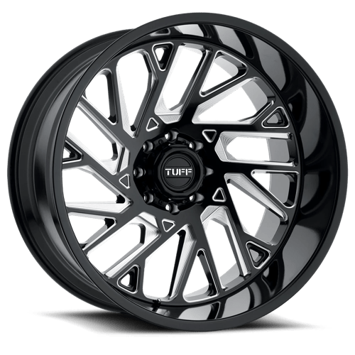 Tuff T4B, 20X12, 8X170, ET-45, CB125.1, GLOSS BLACK W/ MILLED SPOKES 2012T4B-58170B25L