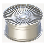 Giovanna Tulum, Deep Profile, 22x10.5, 5x114.3/5x120, ET35, CB74.1, Gloss Silver With Machined Tips