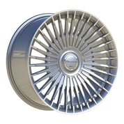 Giovanna Tulum, Deep Profile, 22x10.5, 5x114.3/5x120, ET35, CB74.1, Gloss Silver With Machined Tips
