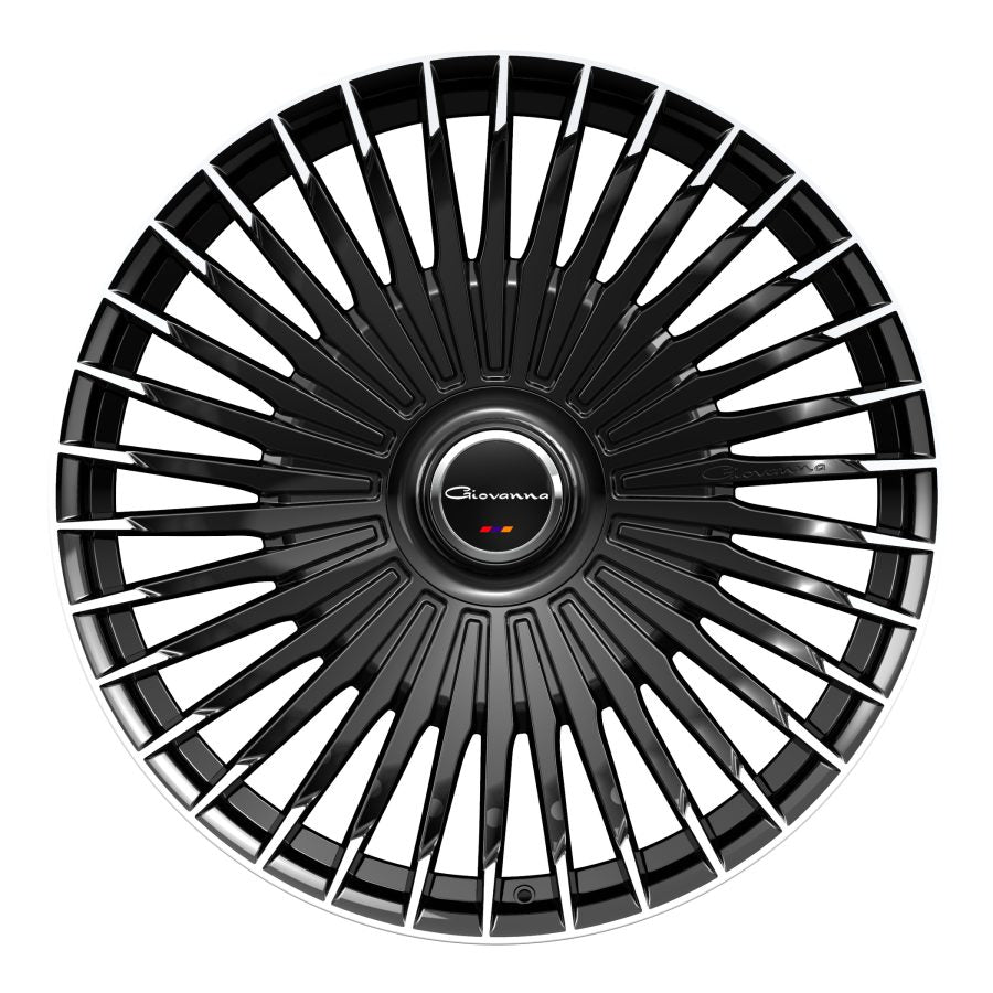 Giovanna Tulum, Deep Profile, 22x10.5, 5x112/5x114.3, ET40, CB73.1, Gloss Black With Machined Tips