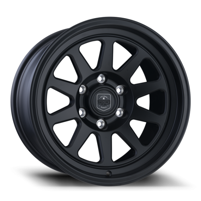 Trex T100, Flat Concave Profile, 17x8.5, 6x139.7, ET0, CB78.1 to 106.1, Matte Black