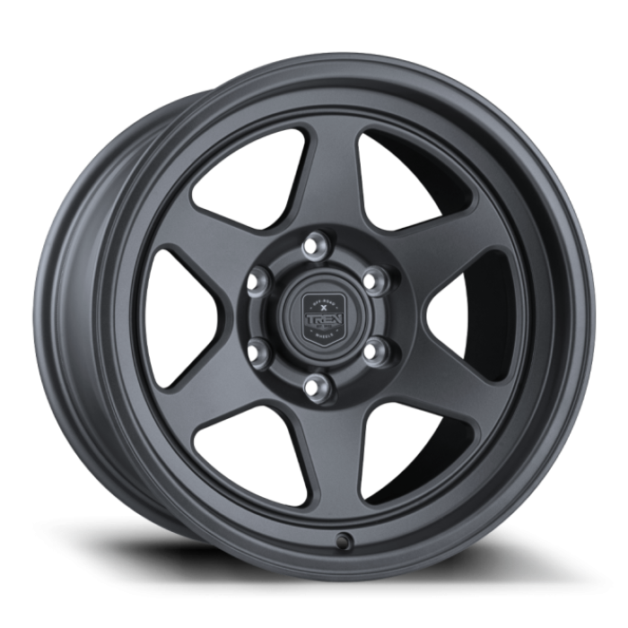 Trex T200, Flat Concave Profile, 17x8.5, 6x135, ET0, CB87.1, Matte Gunmetal